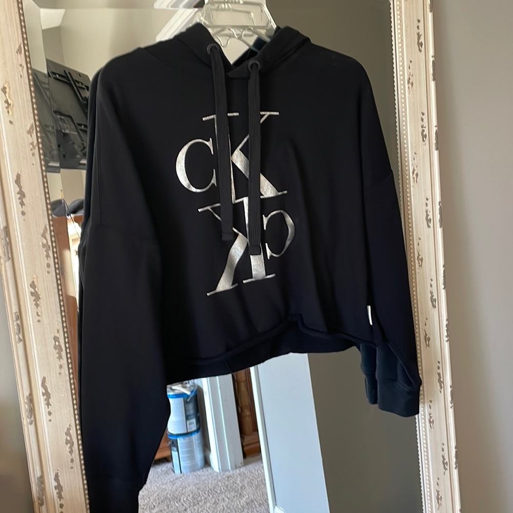 Black Calvin Klein crop sweatshirt